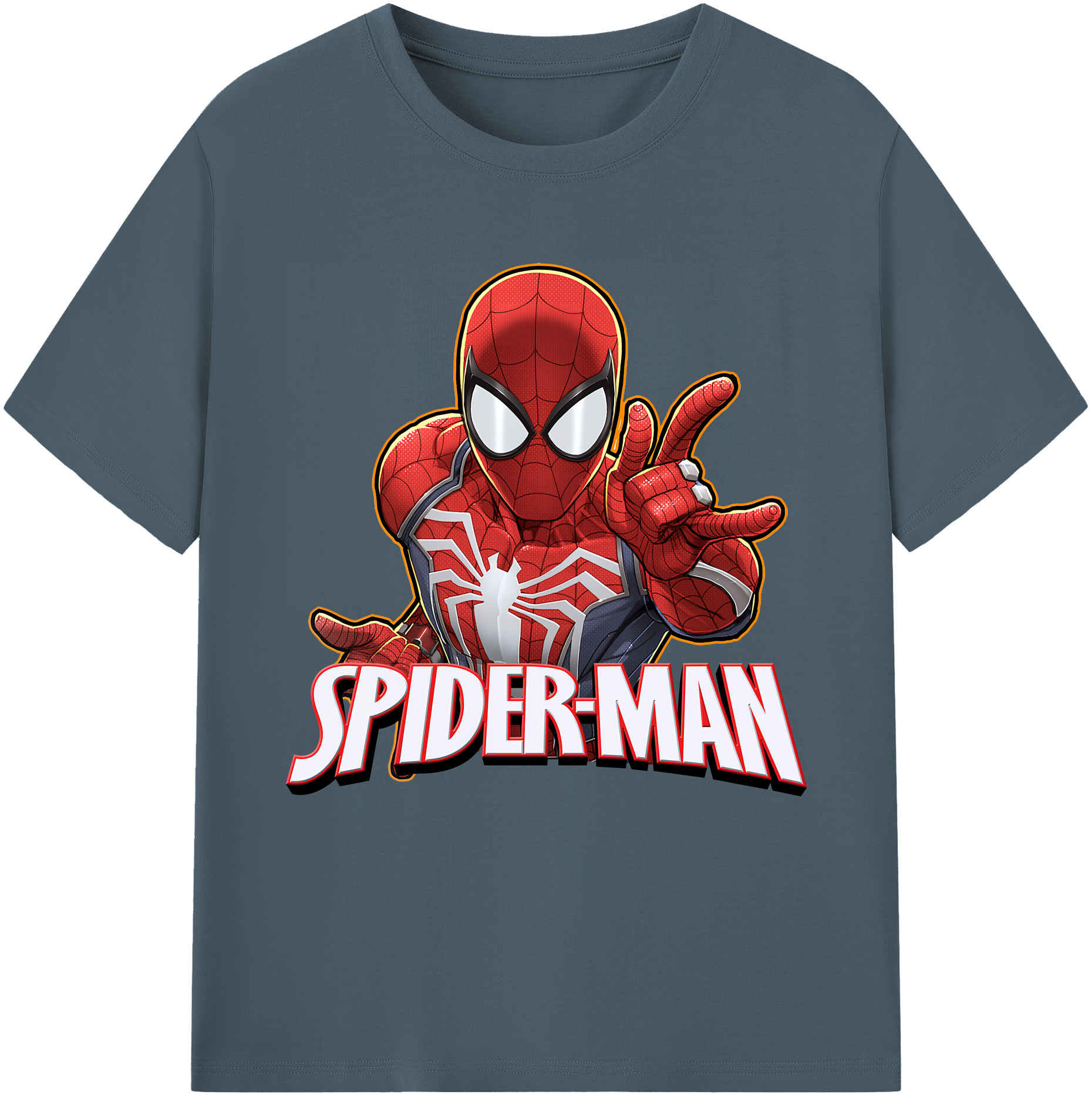 （画像用） Spider Man スパイダーマン 綿100％半袖Tシャツ（フロントプリント）